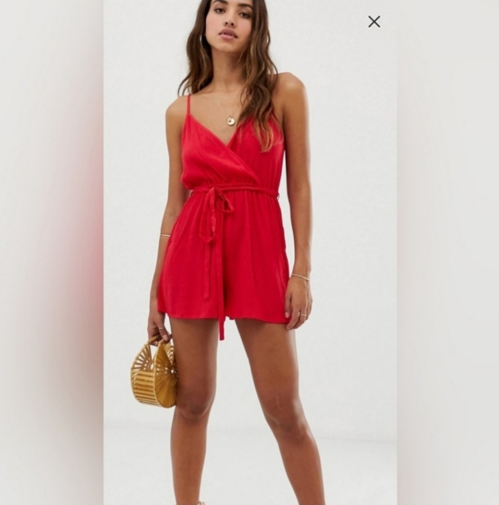 Asos red romper size 20